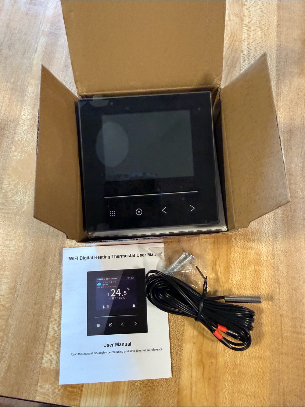 WiFi Digital Heating Thermostat Touchscreen - Black
